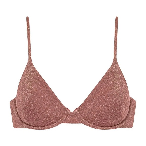 Mauve Sparkle Dainty Montce Bikini Top - Picture 1 of 4